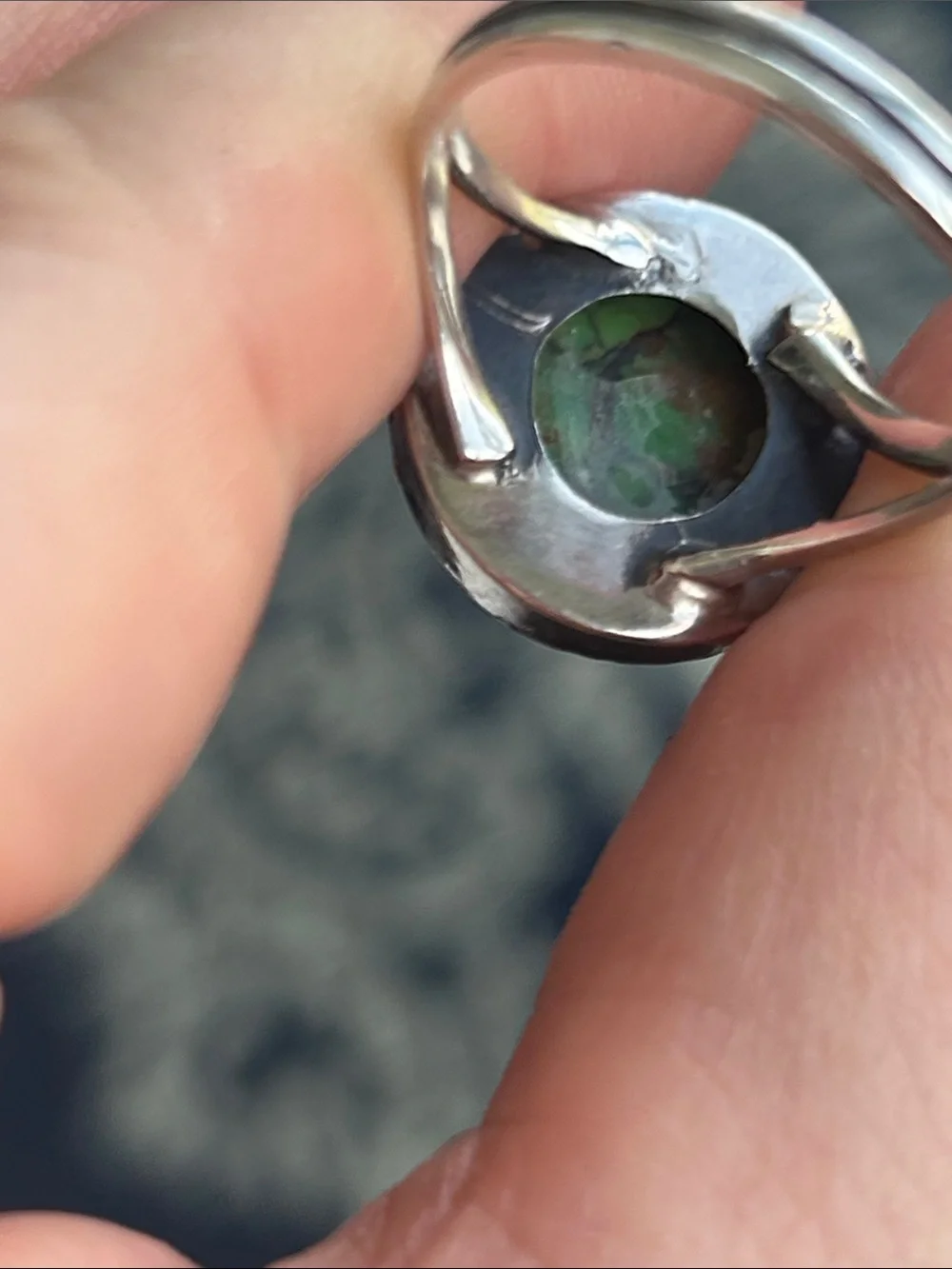Vintage Mojave Turquoise Stamped Sterling Silver 925 Ring